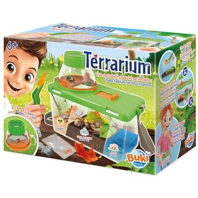 Buki BL034- Terrarium Pour insectes, escargots, araignées et coléoptères, pince, loupe x 6, loupe x 3 et guide (français non garanti) Buki BL034- Terrarium Pour insectes, escargots, araignées et coléoptères, pince, loupe x 6, loupe x 3 et guide (français non garanti)