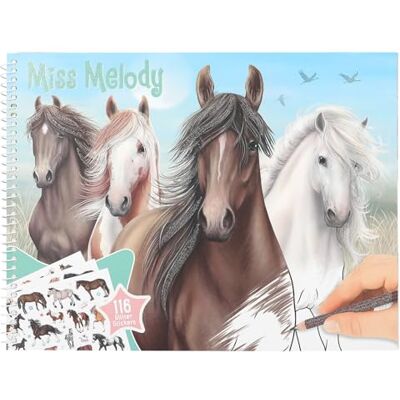 Depesche Miss Melody 12978 Kleurboek met 44 pagina's voor het maken van paardenmotieven, met stickervel Depesche Miss Melody 12978 Kleurboek met 44 pagina's voor het maken van paardenmotieven, met stickervel