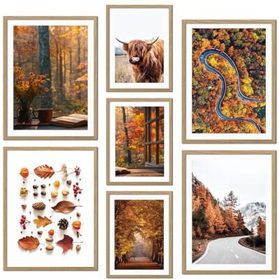 ART Set van 7 posters, muurdecoratie, wandposter voor woonkamer en slaapkamer, decoratieve wanddecoraties, wandposter zonder lijst (herfstpakket) Bois MDF Robuste, pour Salon et Chambre, Design Moderne, Verre de Protection, Montage Mural Facile, Cadre R ART Set van 7 posters, muurdecoratie, wandposter voor woonkamer en slaapkamer, decoratieve wanddecoraties, wandposter zonder lijst (herfstpakket) Bois MDF Robuste, pour Salon et Chambre, Design Moderne, Verre de Protection, Montage Mural Facile, Cadre R