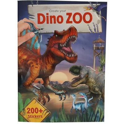 Depesche 13606 Maak je Dino Zoo stickerboek met 24 voorgedrukte pagina's voor het maken van dinosaurusmotieven, met meer dan 200 stickers Depesche 13606 Maak je Dino Zoo stickerboek met 24 voorgedrukte pagina's voor het maken van dinosaurusmotieven, met meer dan 200 stickers