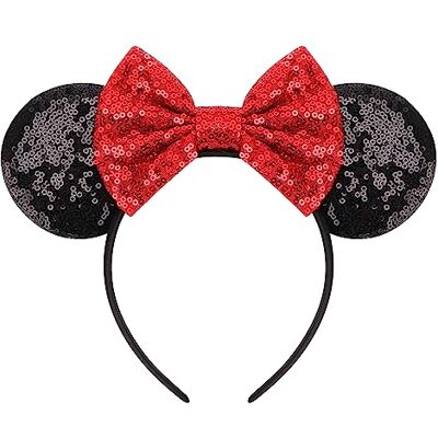 DRESHOW 2 diadeems met muizenoren, pailletten, feestdecoratie, verkleedkostuum voor meisjes en vrouwen Eén maat DRESHOW 2 diadeems met muizenoren, pailletten, feestdecoratie, verkleedkostuum voor meisjes en vrouwen Eén maat