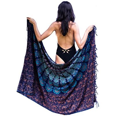 ART Blauwe strandjurk voor dames, boho, chic, cover-up, sarong, wandtapijt 180x120 cm ART Blauwe strandjurk voor dames, boho, chic, cover-up, sarong, wandtapijt 180x120 cm