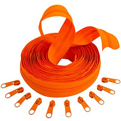 AERZETIX C62559x5-C62573x10 5m spiraal ritssluiting kit nr. 3 Kleur: oranje + 10 schuifregelaars nr. 3 niet afsluitbaar Kleur: oranje metaal Mercerie Couture AERZETIX C62559x5-C62573x10 5m spiraal ritssluiting kit nr. 3 Kleur: oranje + 10 schuifregelaars nr. 3 niet afsluitbaar Kleur: oranje metaal Mercerie Couture
