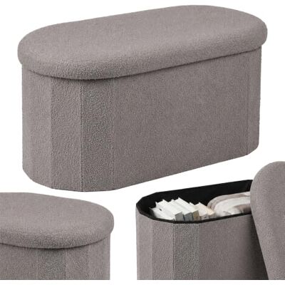 Relaxdays Kistbank, teddystof, krullend weefsel, opbergruimte, hal slaapkamer, h x b x d: 38 x 76 x 38 cm Relaxdays Kistbank, teddystof, krullend weefsel, opbergruimte, hal slaapkamer, h x b x d: 38 x 76 x 38 cm