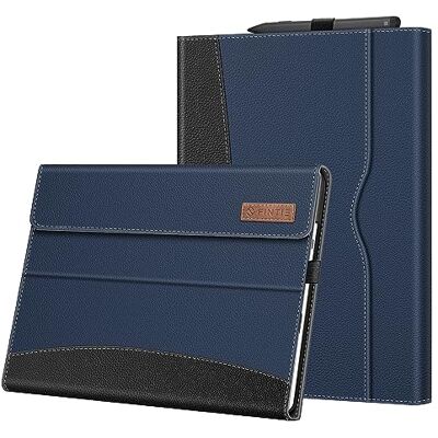 FINTIE Hoes voor Microsoft Surface Pro 11 / Pro 10 / Pro 9 13 inch PU lederen beschermhoes met kaartsleuven en penhouder, compatibel met type cover, marineblauw FINTIE Hoes voor Microsoft Surface Pro 11 / Pro 10 / Pro 9 13 inch PU lederen beschermhoes met kaartsleuven en penhouder, compatibel met type cover, marineblauw