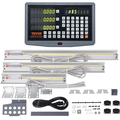 VEVOR Digitaal display, 250, 500, 600 mm, lineaire schaal, 3-assige DRO-schaal, houder, meshouder, plaat, behuizing, horloge, netsnoer, kabel, houder, horloge, vlinder, schroefdeksel, liniaal VEVOR Digitaal display, 250, 500, 600 mm, lineaire schaal, 3-assige DRO-schaal, houder, meshouder, plaat, behuizing, horloge, netsnoer, kabel, houder, horloge, vlinder, schroefdeksel, liniaal