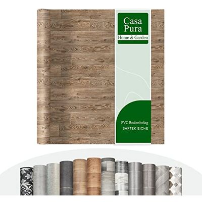casa pura Vinylvloerbedekking per meter in verschillende designs, houtlook, tegels, steen, polyvinylchloride, voor keuken, badkamer en woonkamer, Bartek eiken, 200 x 100 cm casa pura Vinylvloerbedekking per meter in verschillende designs, houtlook, tegels, steen, polyvinylchloride, voor keuken, badkamer en woonkamer, Bartek eiken, 200 x 100 cm