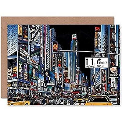 New York illustratie Moderne grafische wenskaart met hoogwaardige binnenenvelop, 12,5 x 17,5 cm New York illustratie Moderne grafische wenskaart met hoogwaardige binnenenvelop, 12,5 x 17,5 cm