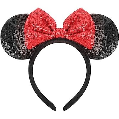 DRESHOW 2 diadeems met muizenoren, pailletten, feestdecoratie, verkleedkostuum voor meisjes en vrouwen Eén maat DRESHOW 2 diadeems met muizenoren, pailletten, feestdecoratie, verkleedkostuum voor meisjes en vrouwen Eén maat