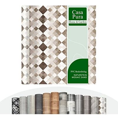 casa pura Pvc-vloerbedekking, per meter, in vele designs, houtlook, tegels, steen, voor keuken, badkamer en woonkamer, Toscana 2, 100 x 200 cm casa pura Pvc-vloerbedekking, per meter, in vele designs, houtlook, tegels, steen, voor keuken, badkamer en woonkamer, Toscana 2, 100 x 200 cm