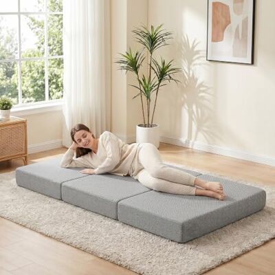 HOMCOM Vouwmatras, 3-delig, 200 x 90 cm, 15 cm, opvouwbaar gastenmatras Vouwmatras, wasbare hoes, zijvak, geltraagschuim, voor volwassenen, gasten, reizen, yoga, Oeko-Tex gecertificeerd HOMCOM Vouwmatras, 3-delig, 200 x 90 cm, 15 cm, opvouwbaar gastenmatras Vouwmatras, wasbare hoes, zijvak, geltraagschuim, voor volwassenen, gasten, reizen, yoga, Oeko-Tex gecertificeerd