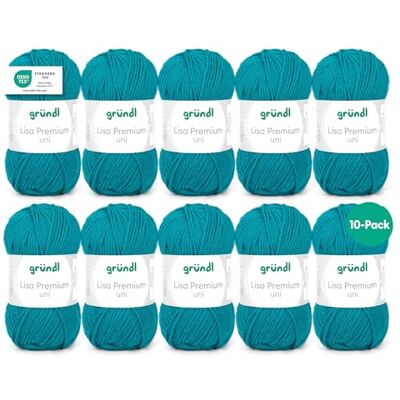 Gründl Lisa Premium Uni brei- en haakgaren (zacht en pluizig karakter, onderhoudsvriendelijk, wasbaar, 100% acryl, 50 g/133 m. Naalddikte: 3,5-4,5, 10 ballen van 50 g) Gründl Lisa Premium Uni brei- en haakgaren (zacht en pluizig karakter, onderhoudsvriendelijk, wasbaar, 100% acryl, 50 g/133 m. Naalddikte: 3,5-4,5, 10 ballen van 50 g)