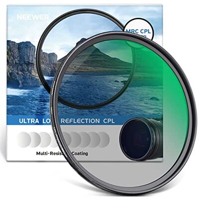 NEEWER 58 mm polarisatiefilter, CPL-filter met 30 lagen meerlaagse polarisatiefolie, vermindert verblinding, verbetert het contrast, ultradun, vermindert reflecties, HD optisch glas NEEWER 58 mm polarisatiefilter, CPL-filter met 30 lagen meerlaagse polarisatiefolie, vermindert verblinding, verbetert het contrast, ultradun, vermindert reflecties, HD optisch glas