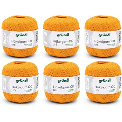 Gründl set van 6 bollen van 100 g katoenen haakgaren, oranje, 30 x 21 x 11 cm Gründl set van 6 bollen van 100 g katoenen haakgaren, oranje, 30 x 21 x 11 cm