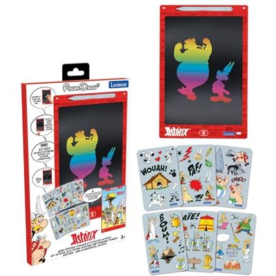 Lexibook , Asterix, Magisch leisteen, artistiek en creatief speelgoed voor meisjes en jongens, kleurrijke tekeningen, scherm 28 cm, inclusief 1 pen en 6 sjablonen, rood, CRT10AX Lexibook , Asterix, Magisch leisteen, artistiek en creatief speelgoed voor meisjes en jongens, kleurrijke tekeningen, scherm 28 cm, inclusief 1 pen en 6 sjablonen, rood, CRT10AX