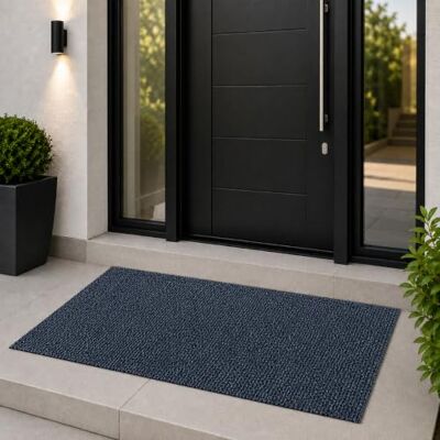 Floordirekt Paillasson Hong Kong Pro (bleu, 80 x 350 cm) Paillasson antidérapant avec dos en TPE, tapis de porte robuste pour entrée, couloir et commerce Floordirekt Paillasson Hong Kong Pro (bleu, 80 x 350 cm) Paillasson antidérapant avec dos en TPE, tapis de porte robuste pour entrée, couloir et commerce