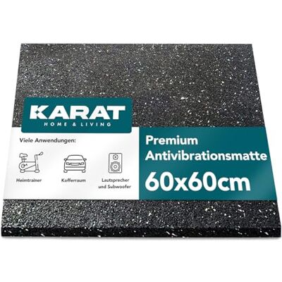 KARAT Antitrillingsmat 60 x 60 cm, 2 cm dik, op maat te snijden, voor wasmachine en droger, rubberen mat, wasmachinemat, geluidsabsorberende mat, mat van KARAT Antitrillingsmat 60 x 60 cm, 2 cm dik, op maat te snijden, voor wasmachine en droger, rubberen mat, wasmachinemat, geluidsabsorberende mat, mat van