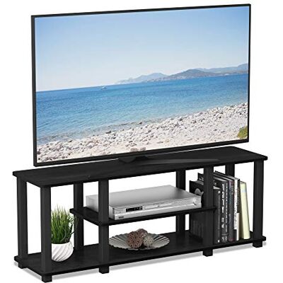 Furinno Turn No Tools 3D-tv-meubel met 3 niveaus, met vierkante buis, Americano/zwart, hout, eenheidsmaat Furinno Turn No Tools 3D-tv-meubel met 3 niveaus, met vierkante buis, Americano/zwart, hout, eenheidsmaat