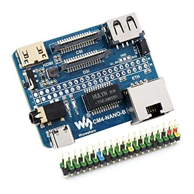 Waveshare Nano Base Board (B) voor Raspberry Pi Module 4, dezelfde grootte als CM4, met standaard CM4-fitting, Raspberry Pi 40 Pin GPIO, Gigabit Ethernet, USB2.0, DSI, CSI, HDMI, 3,5 mm audio-aansluiting enz. Waveshare Nano Base Board (B) voor Raspberry Pi Module 4, dezelfde grootte als CM4, met standaard CM4-fitting, Raspberry Pi 40 Pin GPIO, Gigabit Ethernet, USB2.0, DSI, CSI, HDMI, 3,5 mm audio-aansluiting enz.