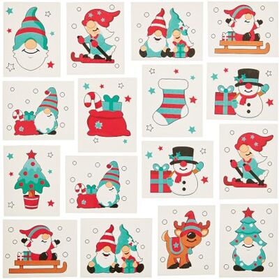 Baker Ross FN663 Gonk Pals kersttatoeages 48 stuks grappige tijdelijke kersttatoeages voor kinderen Baker Ross FN663 Gonk Pals kersttatoeages 48 stuks grappige tijdelijke kersttatoeages voor kinderen