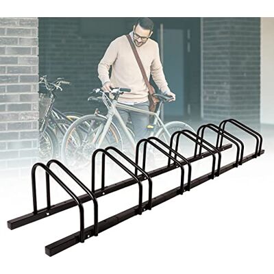 KARAT Fietsrek voor maximaal 6 fietsen met banden tot 55 mm breedte vloer- of wandmontage fietshouder KARAT Fietsrek voor maximaal 6 fietsen met banden tot 55 mm breedte vloer- of wandmontage fietshouder