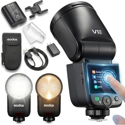 GODOX V1 mid C Flash TTL ronde kop voor Canon, 2,4G draadloze flitser met 2 inch touchscreen, 1,7 s recyclingtijd, tot 650 volledig vermogen, HSS 1/8000 s, 2 W driverlamp GODOX V1 mid C Flash TTL ronde kop voor Canon, 2,4G draadloze flitser met 2 inch touchscreen, 1,7 s recyclingtijd, tot 650 volledig vermogen, HSS 1/8000 s, 2 W driverlamp