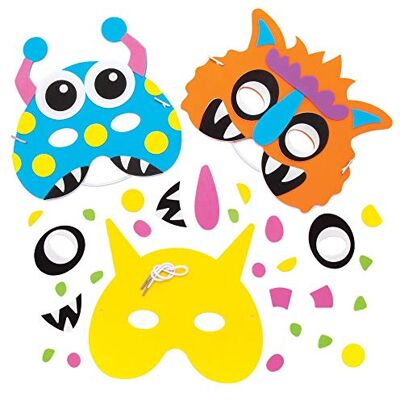 Baker Ross AW777 Monstermaskerset van schuim (4 stuks) Baker Ross AW777 Monstermaskerset van schuim (4 stuks)
