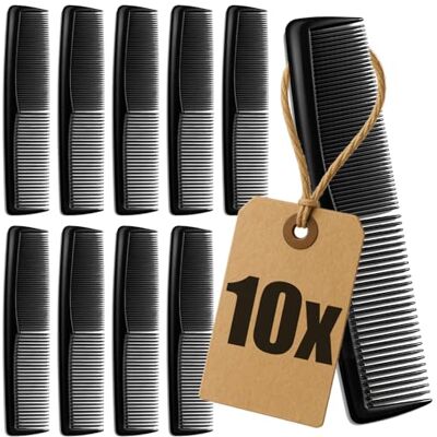 com-four ® 10 x kammen, fijne en brede tanden, praktische zakkam Set voor dames en heren, ideaal voor kappers en kapsalons com-four ® 10 x kammen, fijne en brede tanden, praktische zakkam Set voor dames en heren, ideaal voor kappers en kapsalons