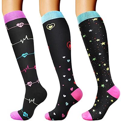 DRESHOW Compressiekousen voor mannen en vrouwen, compressiekousen voor sport, fietsen, vliegreizen, hardlopen Chaussettes de Compression pour Sportive, Cyclisme, Voyage en Avion, Course à Pied Small-Medium DRESHOW Compressiekousen voor mannen en vrouwen, compressiekousen voor sport, fietsen, vliegreizen, hardlopen Chaussettes de Compression pour Sportive, Cyclisme, Voyage en Avion, Course à Pied Small-Medium