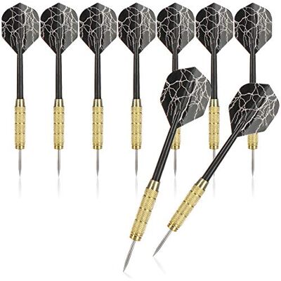 com-four ® 9x darts, gebronsde stalen darts, darts met stalen punt, kunststof handvat en zwarte vlooien met bliksem, goede vliegeigenschappen manche en plastique et volées noires avec éclairs bonnes caractéristiques de vol com-four ® 9x darts, gebronsde stalen darts, darts met stalen punt, kunststof handvat en zwarte vlooien met bliksem, goede vliegeigenschappen manche en plastique et volées noires avec éclairs bonnes caractéristiques de vol