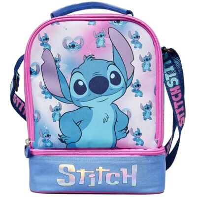 Disney Stitch Lunchtas voor kinderen met geïsoleerde voering met meerdere vakken, draagbaar op de schouder Disney Stitch Lunchtas voor kinderen met geïsoleerde voering met meerdere vakken, draagbaar op de schouder