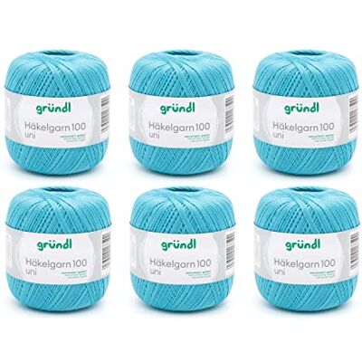 Gründl Samoa-Plus 3396 katoenen haakgaren, 30 x 21 x 11 cm, turquoise Gründl Samoa-Plus 3396 katoenen haakgaren, 30 x 21 x 11 cm, turquoise