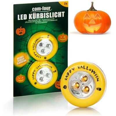 com-four ® 2 x ledlamp voor pompoen, Halloween, pompoenverlichting Knipperende gele lichten voor gebeeldhouwde pompoenen, Halloween-decoratie voor huis en tuin com-four ® 2 x ledlamp voor pompoen, Halloween, pompoenverlichting Knipperende gele lichten voor gebeeldhouwde pompoenen, Halloween-decoratie voor huis en tuin