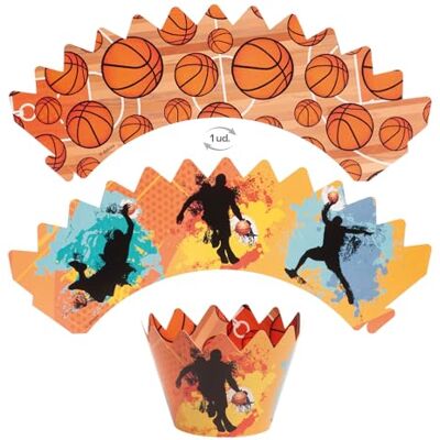 dekora Basketbal cupcake-decoratieset: papieren toppers + 6 hulzen type muffinvormpjes van karton, dubbelzijdig omkeerbaar, herbruikbaar, niet eetbaar, cupcakes/muffins decoratie (zonder bakken) dekora Basketbal cupcake-decoratieset: papieren toppers + 6 hulzen type muffinvormpjes van karton, dubbelzijdig omkeerbaar, herbruikbaar, niet eetbaar, cupcakes/muffins decoratie (zonder bakken)