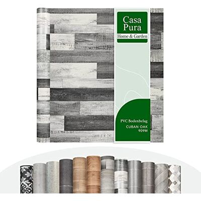 casa pura Plaza CV Flooring Extra slijtvaste PVC vloeren Cubaanse eik grijs 909M Elegante houtlook Gestructureerd oppervlak Verkocht per meter (100 x 300 cm) casa pura Plaza CV Flooring Extra slijtvaste PVC vloeren Cubaanse eik grijs 909M Elegante houtlook Gestructureerd oppervlak Verkocht per meter (100 x 300 cm)