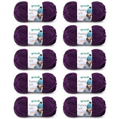 Gründl Funny Uni breigaren en haakgaren (fluweelachtig chenillegaren 100% polyester, 10 x 100 g/120 m, naaldmaat 5-6) aubergine Gründl Funny Uni breigaren en haakgaren (fluweelachtig chenillegaren 100% polyester, 10 x 100 g/120 m, naaldmaat 5-6) aubergine