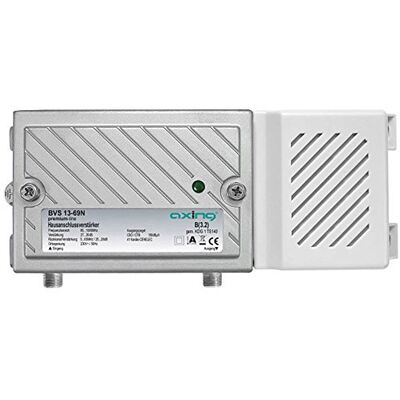 Axing BVS 13-69N huishoudelijke verbindingsversterker 30 dB actief retourkanaal 5-65 MHz (1006 MHz, 100 dBµV) zilver Axing BVS 13-69N huishoudelijke verbindingsversterker 30 dB actief retourkanaal 5-65 MHz (1006 MHz, 100 dBµV) zilver