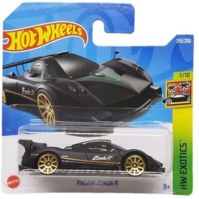 Hot Wheels Pagani Zonda R HW Exotics 7/10 HCT02 Korte kaart Sportwagen Zwart Mattel 2022 Hot Wheels Pagani Zonda R HW Exotics 7/10 HCT02 Korte kaart Sportwagen Zwart Mattel 2022