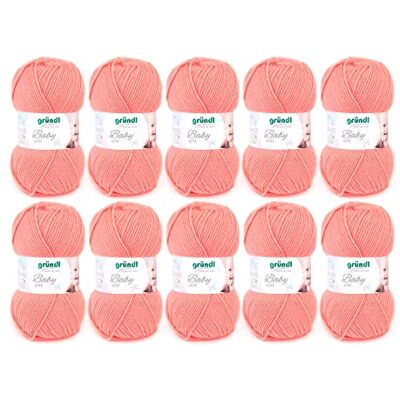 Gründl Baby uni breigaren/haakgaren (OEKO-TEX gecertificeerde babywol, 70% polyacryl 30% polyamide, 50 g / 150 m, naalddikte: 3,5 4,5, 10 x 50 g), abrikoos, 35 x 32 x 8 cm Gründl Baby uni breigaren/haakgaren (OEKO-TEX gecertificeerde babywol, 70% polyacryl 30% polyamide, 50 g / 150 m, naalddikte: 3,5 4,5, 10 x 50 g), abrikoos, 35 x 32 x 8 cm