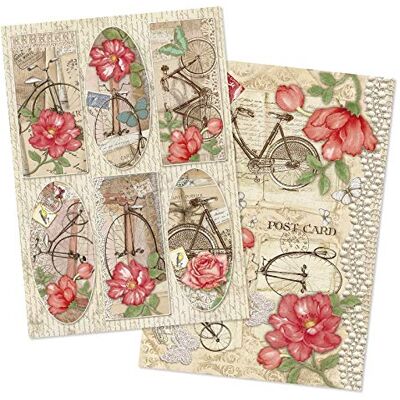 Ideen mit Herz 2 vellen rijstpapier DIN A4 2 verschillende motieven vintage kerstmotieven etc. elegant decoupagepapier Ideen mit Herz 2 vellen rijstpapier DIN A4 2 verschillende motieven vintage kerstmotieven etc. elegant decoupagepapier