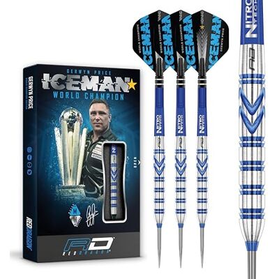 Dragon Gerwyn Price Iceman Originals professionele wolfraam dartset met flights and stems Dragon Gerwyn Price Iceman Originals professionele wolfraam dartset met flights and stems