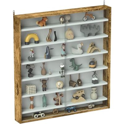 HOMCOM Vitrine voor collectie met 6 planken, 80 x 9,5 x 83 cm, bruin HOMCOM Vitrine voor collectie met 6 planken, 80 x 9,5 x 83 cm, bruin