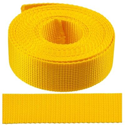 AERZETIX Polyamideband, geel, 3 meter, breedte 25 mm, voor naaien, bevestigen, knutselen, doe-het-zelf AERZETIX Polyamideband, geel, 3 meter, breedte 25 mm, voor naaien, bevestigen, knutselen, doe-het-zelf