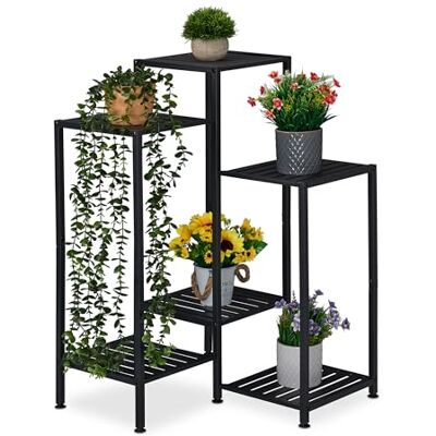Relaxdays Plantenrek met 6 niveaus, voor je groene schatten, zwart Metaal, 81 x 55 x 55 cm (h x b x d) Relaxdays Plantenrek met 6 niveaus, voor je groene schatten, zwart Metaal, 81 x 55 x 55 cm (h x b x d)