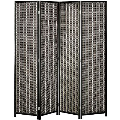 HOMCOM Windscherm, 4 panelen, 1,8 m, draagbaar, privacyscherm, bruin HOMCOM Windscherm, 4 panelen, 1,8 m, draagbaar, privacyscherm, bruin