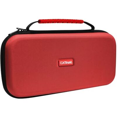 GXTrust 1251RB beschermhoes voor Nintendo Switch 2, Switch-hoes met schokbestendig design, handgreep, ruimte voor 4 Joy-Cons, beschermhoes met vak voor polsbanden en 12 spellen, rood/blauw GXTrust 1251RB beschermhoes voor Nintendo Switch 2, Switch-hoes met schokbestendig design, handgreep, ruimte voor 4 Joy-Cons, beschermhoes met vak voor polsbanden en 12 spellen, rood/blauw