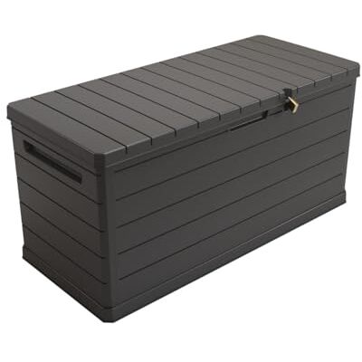 ART Opbergkist voor buiten 350L Tuinkist grijs 118,5 x 52 x 57 cm Handgrepen Waterbestendig ART Opbergkist voor buiten 350L Tuinkist grijs 118,5 x 52 x 57 cm Handgrepen Waterbestendig