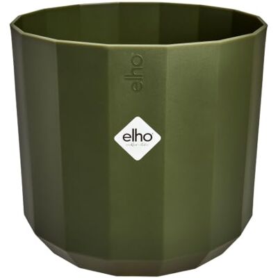 Elho Gefacetteerde ronde bloempot 30 cm Forest Green Ø 29,5 x H 27 cm doorschijnend glaseffect 100% gerecyclede kunststof Elho Gefacetteerde ronde bloempot 30 cm Forest Green Ø 29,5 x H 27 cm doorschijnend glaseffect 100% gerecyclede kunststof