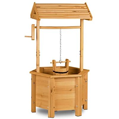 Relaxdays Tuindecoratiekast van hout met emmer en zwengel (h x b x d): 82 x 47 x 41 cm, naturel Relaxdays Tuindecoratiekast van hout met emmer en zwengel (h x b x d): 82 x 47 x 41 cm, naturel