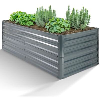 Arebos Hoogslaper van metaal, 180 x 90 x 79 cm, tuinbed van verzinkt staal, plantenbed, weerbestendig en roestbestendig, groentebed, rechthoekig, voor tuin en terras Arebos Hoogslaper van metaal, 180 x 90 x 79 cm, tuinbed van verzinkt staal, plantenbed, weerbestendig en roestbestendig, groentebed, rechthoekig, voor tuin en terras